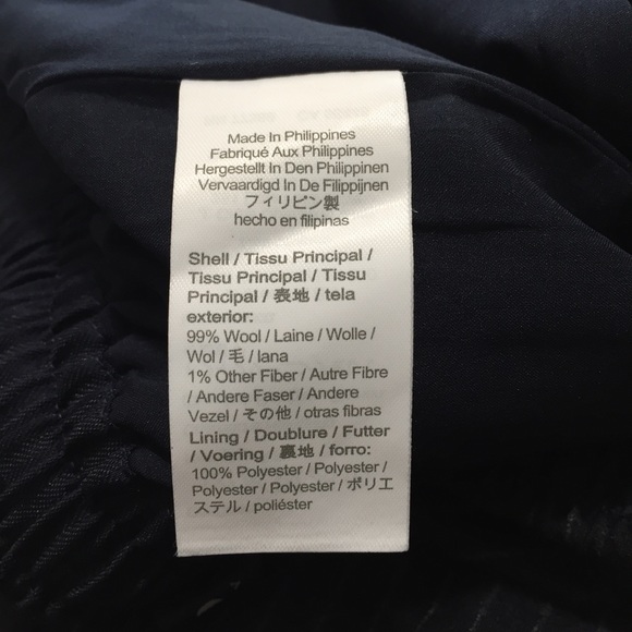 J crew tollegno 1900 wool stripe pants women’s 4 (Inseam 28) navy drawstring - Picture 12 of 13